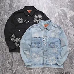 Designer Mens Denim Jackets Casual Coats Jean Outwear Denim Tears Tanjian Same Style Hot Flash Diamond Coat American High Street Hip Hop Couple Mens Womens Denim Jack