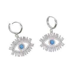 turkish evil eye dangle earring for women lady lucky design jewelry paved cz turquoise stone high quality fashion jewelry8022408