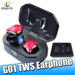 Наушники G01 TWS Наушники Бинауральные наушники Bluetooth 5.0 Сенсорные водонепроницаемые настоящие беспроводные стереонаушники с тяжелыми басами Спортивные гарнитуры с Mi