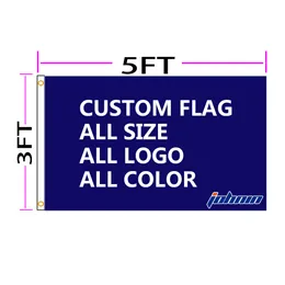 JOHNIN 3x5 Fts Custom Logo Flag Customize Print Banner With Grommets OEM DIY Digital Printing By Your Own Idea