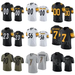 Piłka nożna 56 Alex Highsmith Jersey Team 7 Ben Roethlisberger 90 TJ WATT 55 Cole Holcomb 50 Elandon Roberts 31 Keanu Neal 23 Damontae Kazee Woman Youth Men