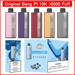 Original Bang PI 10K 10000 Puffs Vaporizers Disposable Vape Pen 10 Flavors 15ml Pod Rechargeable Battery 500mAh Mesh Coil Electronic Cigarettes 0/2/3/5%