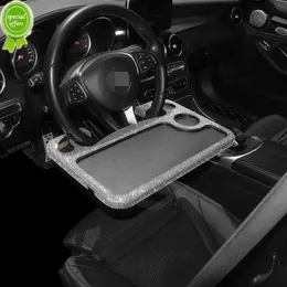 Decorações novo cristal portátil carro portátil computador mesa montar suporte volante bens bandeja de bebida bling acessórios do carro interior para mulher