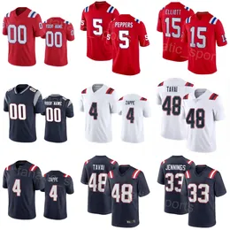 Futebol feminino de criança 81 Demario Douglas Jerseys 48 Jahlani Tavai 5 Jabrill Peppers 92 Davon Godchaux 33 Anfernee Jennings 15 Ezequiel Elliott 4 Bailey Zappe Kids