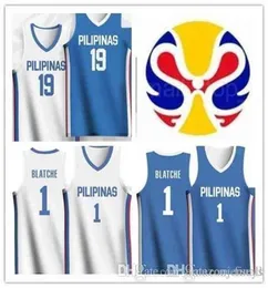 Anpassad 2021 World Cup Basketball Philippines Jerseys White Blue Green Stitchs Shirts SizeXXS5XL Vest Shirt9462551