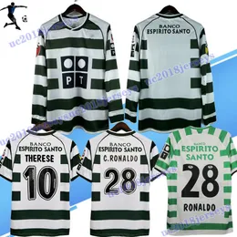 2001 2002 2003 #28 C RONALDO Sporting Retro Soccer Jersey 01 02 03 Vintage Maillot QUARESMA Camisa De Futebol M NICULAE Football