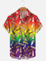 Męskie koszule LGBT Zabawne Happy Halloween Pride Art Print Shirt