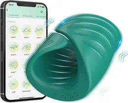 SS18 Sex Toy Massager Bluetooth Penis Training Vibrator Wibrator bezprzewodowy aplikacja zdalna masturbator męski dla mężczyzn opóźnienie pierścienia kutasa Trainer 3200018