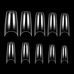 500 pcs u Shape Tips Nail Tips Makartt Natural Clear C Curve False Nail Art Tips Acrylic Press on Nails for Gel Nail Fake Tip 231227