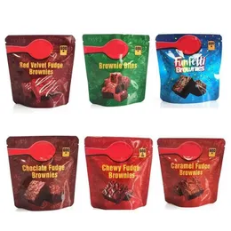 infunderade brownies förpackningspåsar 600 mg tårta tomma chewy fudge choklad snacks bitar röd sammet gwxug fqjmn