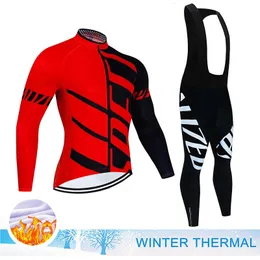 Cycling Jersey 2024 Fleece Man Uniform Men's Suit Outfit Set Maillot Winter Sports Pants Gel Clothing Laser Cut Bikes Bib 231227