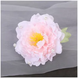 Hair Accessories Retro Edge Clips Hairpin Headdress Silk Flower Beading With Duckbill For Gown Dress Hairstyle Making Tools