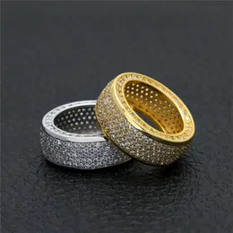 Hiphop Rapper Ring Voor Mannen Nieuwe Mode Hip Hop Goud Zilver Ring Bling Zirconia Heren Ijs Uit Jewelry203D