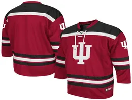 Personalizado Men039s Colosseum Crimson em Hoosiers Hockey Jerseys Costurado Qualquer Nome Qualquer Número Hight Qualidade Tamanho S3XL5588113