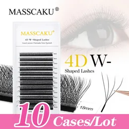 10case/lot MASSCAKU Super Soft 12Lines 3D W Individual Eyelashes Extension Comfortable Premade Volume Fans W Shape Lashes 231227
