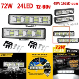 カーエレクトロニクス2PCS 72WカーワークライトLEDバー4x4 24 LEDワークライトバーオフロードSUV ATVトラクターボートトラック掘削機12-60V LEDコンボビーム