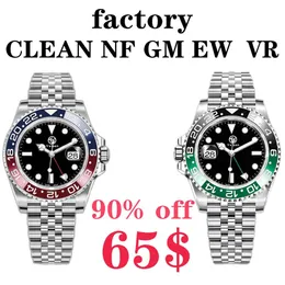 NF CLEAN VR GM Luxury Mens Watch Dual Time Zone ETA 2836 3186 3285 Automatic Mechanical Diving Sports Lefty Green Fashion Men GMT 2518