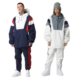 Traje de esquí Mujeres Hombres Sudadera con capucha de esquí Esquí Traje de snowboard Hombre Mujer Invierno Cálido al aire libre Impermeable Chaqueta y pantalones de esquí a prueba de viento 231227