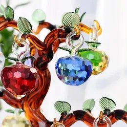 装飾クリスマスの装飾40mm年のチルストマスの木吊りカットクリスタルガラスリンゴの装飾装飾2021ナビダッドカーテンホームナット