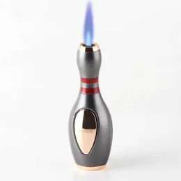 Новинка JOBON, внешний вид шара для боулинга, без газовой зажигалки, ветрозащитная, прямая, сигара с синим пламенем, турбо-факел, небольшой портативный орнамент