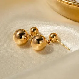 Dangle Earrings UILZ Geometric Metal Ball For Women Exaggerated Personality Long Pendant Drop Earring Daily Life Jewelry