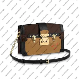 M43596 tronco embreagem feminina senhora suave bezerro-couro guarnição designer bolsa de lona bolsa crossbody noite ombro bag157b