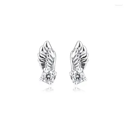 Orecchini a bottone per donne Scintillanti ali d'angelo Cristalli Regalo Amante Accessori gioielli in argento sterling 2023
