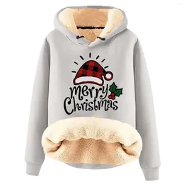 Kvinnors hoodies god julkvinnor fleece pullover dam jumper överdimensionerad tröja tjock hoodie hj05