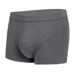 Underbyxor Solid Color Men's Cotton Boxer Shorts Middle Rise Briefs Underwear U CONVEX POUCH Bag Breattable Hombre Flat Corner Pants
