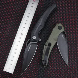 Flipper-Taschen-Klappmesser, 3,81 Zoll schwarze Stonewashed 14C28N-Klinge mit G10-Griff, EDC-Outdoormesser, Camping-Überlebensmesser für Männer und Frauen, Geschenk KZ-668 SCHWARZ