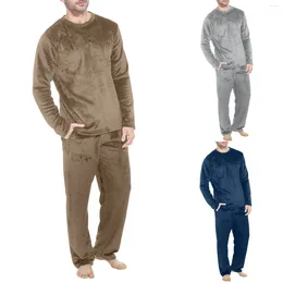 Herren Trailsuits Herren vier Jahreszeiten Mode Freizeit Weiche Heim -Hemd -Hemdhose Pyjama Set Anzug für Jungen Kostüm Tan Kleiderjacke dunkel