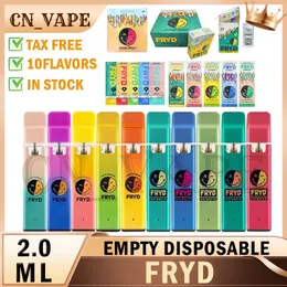 Frittierte leere Einweg-Vape-Pens, Einwegartikel für E-Zigaretten, Pods, wiederaufladbarer 380-mAh-Akku, 2-ml-Verdampfer mit Verpackungskartusche