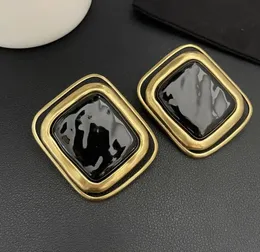 Personalidade retro preto retangular bloco exagerado clipe de orelha grande estilo avançado atmosfera brincos para mulher aretes de mujer 231227