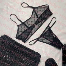 Kvinnor Sexig spetsunderkläder broderi bokstäver thong underkläder hem textil push up bras set andningsbara intimat3681721