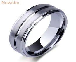 Newshe Wolframcarbid-Ringe für Männer, Rillenring, 8 mm, Herren-Ehering, Charm-Schmuck, Geschenk, Größe 813 TRX061 2103104583989