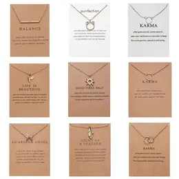 10 Styles Fashion Jewelry Women Pendant Necklace Cat Ear Angel Wings Bird Animal Circle Geometric Charm Clavicle Chains Collar315M