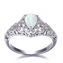 5 peças luckyshine s925 prata esterlina feminino anéis de opala azul branco natural místico arco-íris topázio casamento anéis de noivado #7-10274j