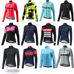 Cycling Jersey Morvelo 2023 Long Sleeve woman Winter Thermal Fleece Bike Clothing Outdoor Sports Bicycle Clothes Ropa Ciclismo 231227