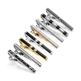 8 PCs Tie Clips Set With Gift Box Wedding Convides Gifts Luxury Jewelry Business Metal Man Shirt Rumininks para o marido 231227