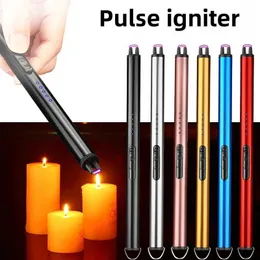 Metallküche Outdoor Winddicht Plasma USB Pulse Single Arc Feuerzeug TypeC Wiederaufladbare LED-Anzeige Flammenloser Zigarettenanzünder