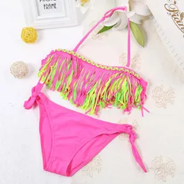 Set Nappa Kids Girl Bikini 2022 Bandeau Bambini Swimdui Due pezzi Bambina Costume da bagno Cute Baby Bambino Spiaggia Costumi da bagno