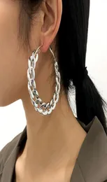 Punk Style Oversized Large Hoop Earrings ed Big Circle Round For Women Party Jewelry Accessory Gift Huggie9723927