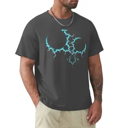 Polos masculinos Frost Fractal Design circular camiseta pesada camisetas pretas verão tops camisa masculina