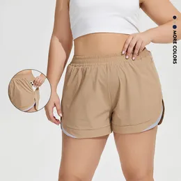Lu Breseable Roase and Anti Walking Yoga Shorts Outdoor Running Reflective Size Sports Short Pants女性フィットネスショーツパンツパンツ