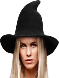 Halloween Bucket Hat Wool wełna Boże Narodzenie Halloween Składany kostium kulki Słońce Witch Winted Fisherman Knit Hats9512146