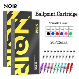 20 шт. Noir Ballpoint Tattoo Cartridge игл 6 цветов для ротационной татуировки