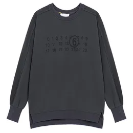 Uomini di Parigi fatti pesanti lavati vintage Stampa con cappuccio Raglan con cappuccio autunno skateboard invernale unisex casual o la felda pullover al collo 2 23fw 1227