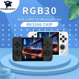 POWKIDDY RGB30 Retro Pocket 720 720 4-Zoll-IPS-Bildschirm Eingebautes WIFI RK3566 Open-Source-Handheld-Spielekonsole Kindergeschenke 231226