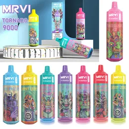 오리지널 MRVI 토네이도 9000 퍼프 회전 가능한 vape 펜 퍼프 9K 충전식 600mAh 배터리 18ml 포드 E 담배 대 Randm Vapes