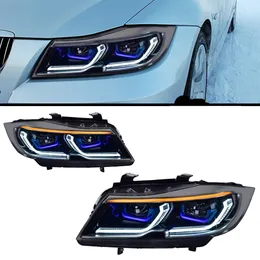BMW E90 için LED Kafa Işık Montajı Gündüz Koşu Far 2005-2012 Dönüş Sinyali Çift Işın Lambası